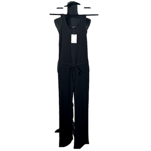 Olivaceous Women’s Comfortable Black Sleeveless Jumpsuit with Waist Tie, Size S